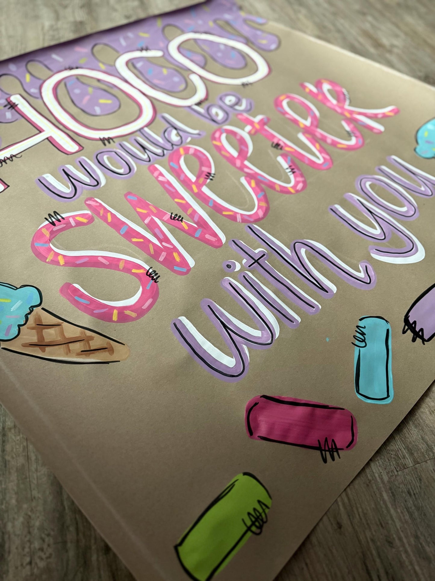 Custom Hand-Painted Homecoming Proposal Banner: Kraft Paper Sign