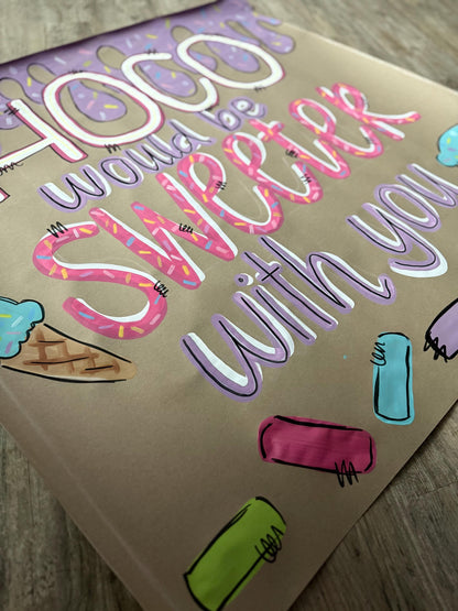 Custom Hand-Painted Homecoming Proposal Banner: Kraft Paper Sign