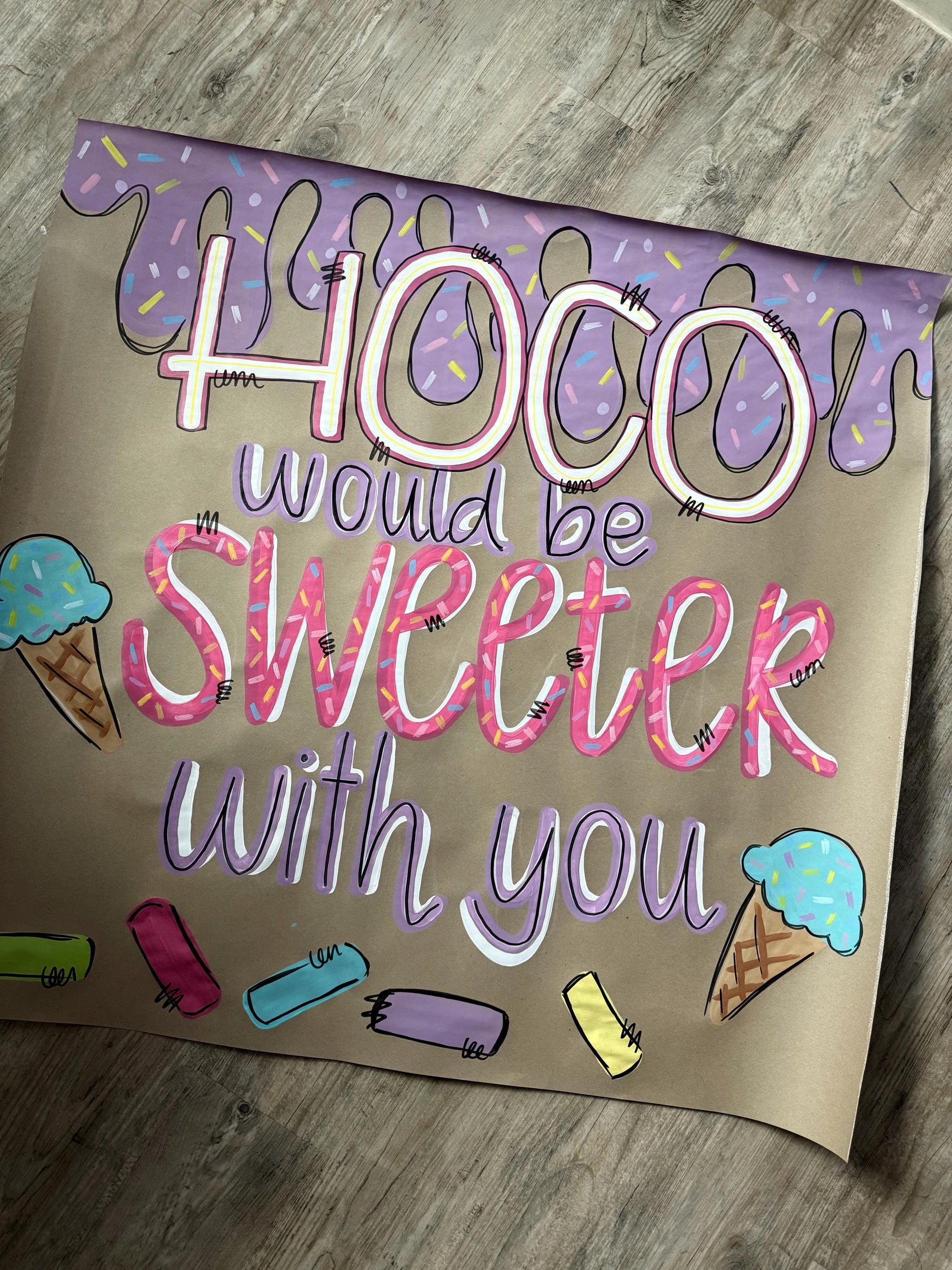 Custom Hand-Painted Homecoming Proposal Banner: Kraft Paper Sign