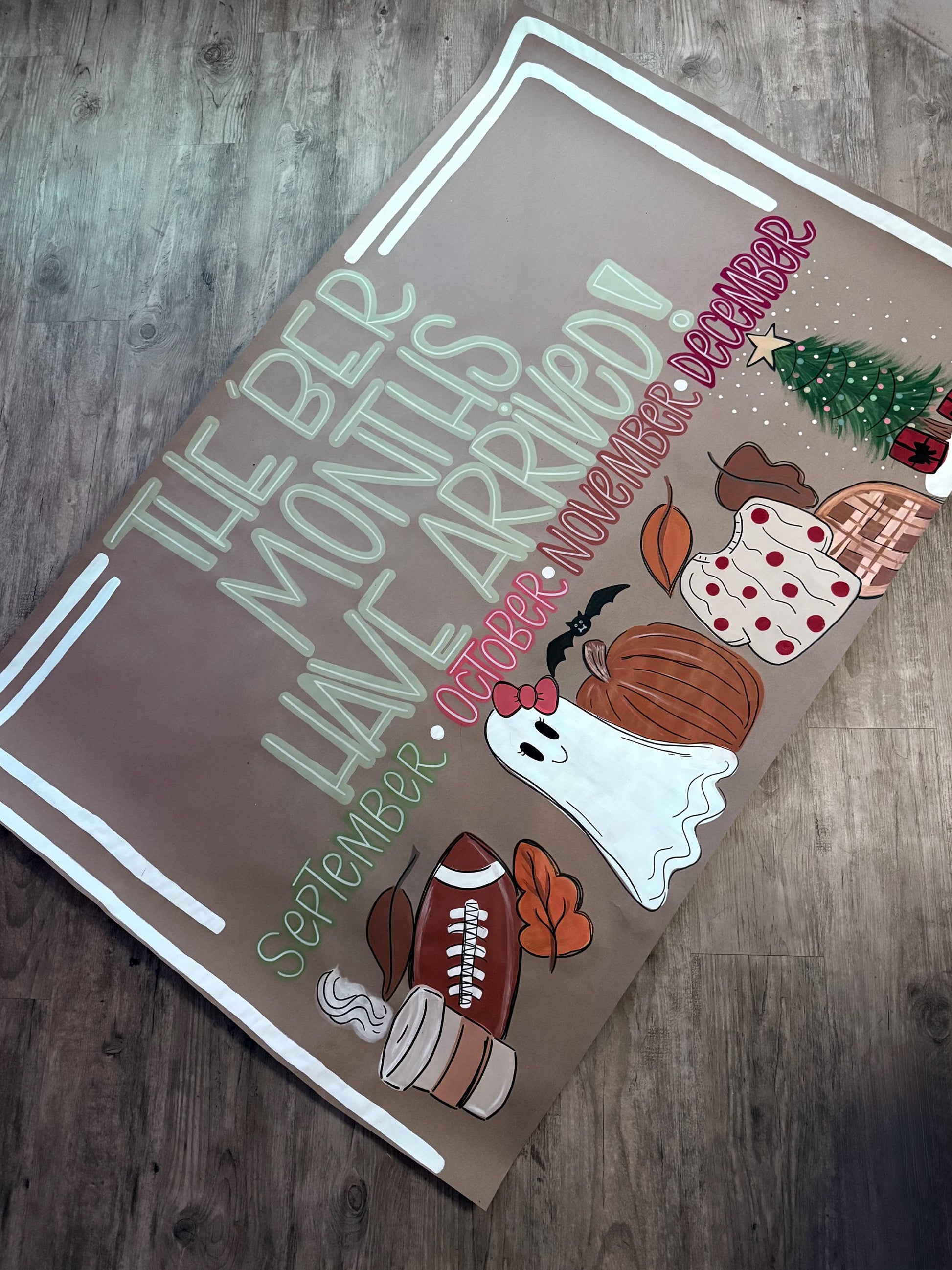 Custom Hand-Painted Kraft Paper Party Banner: Personalized Event Decor