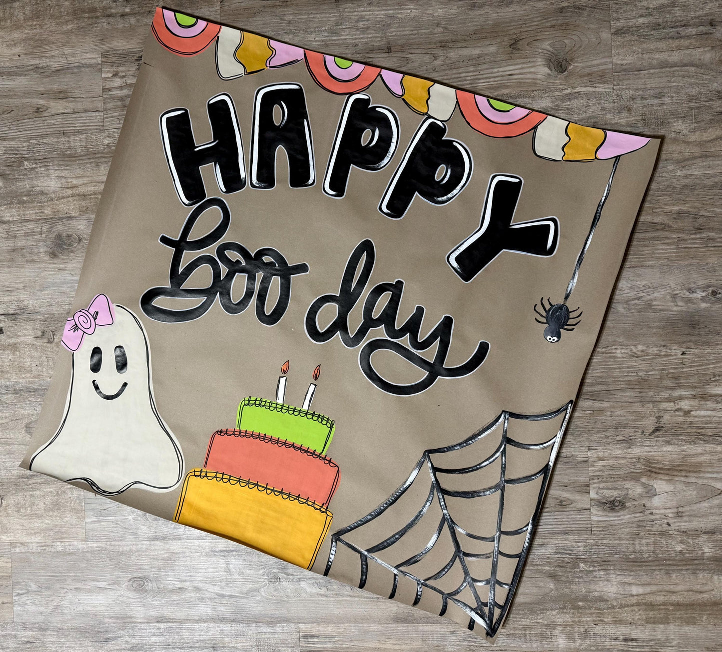 Custom Hand-Painted Kraft Paper Party Banner: Personalized Event Decor