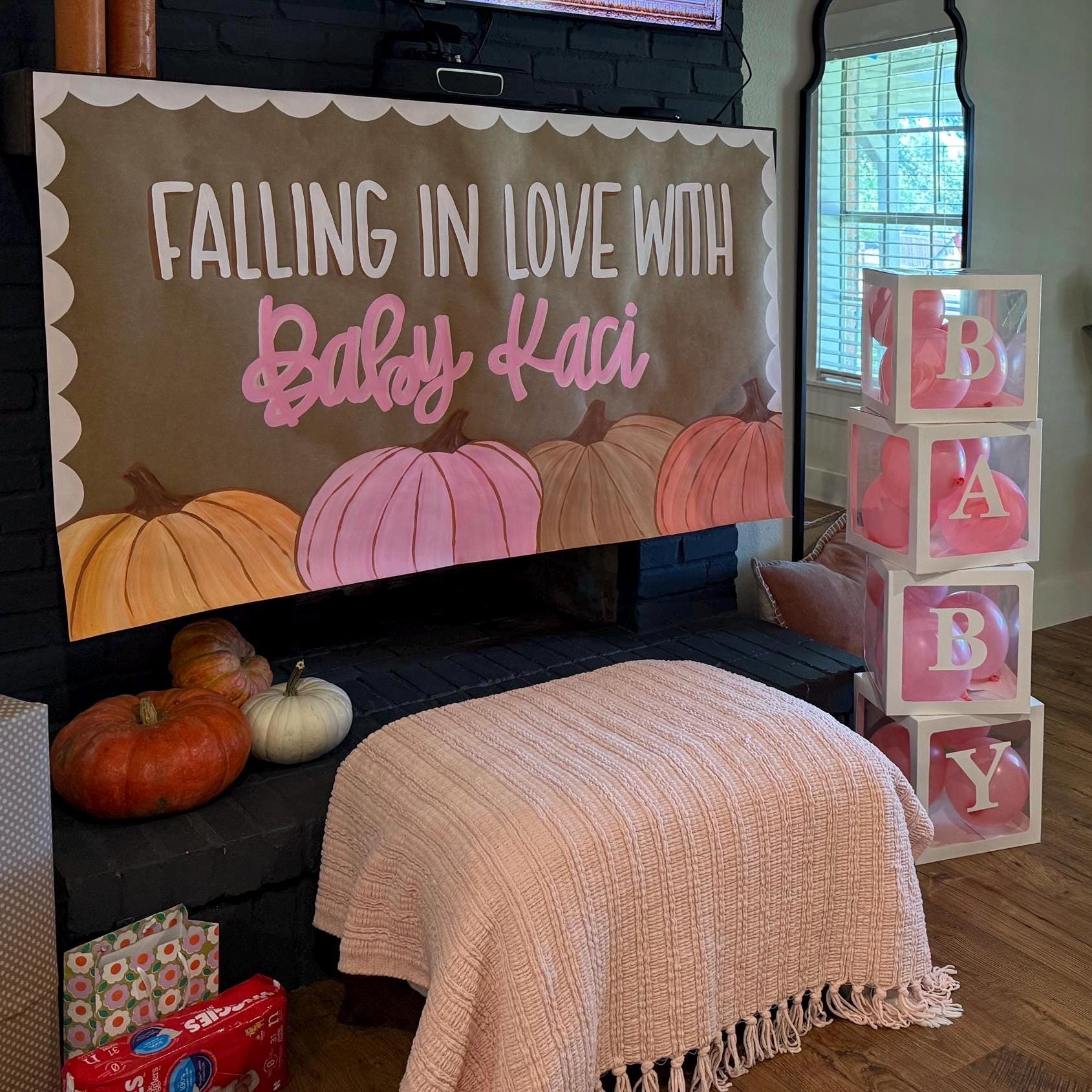 Custom Hand-Painted Baby Shower Banner: Kraft Paper Party Decor