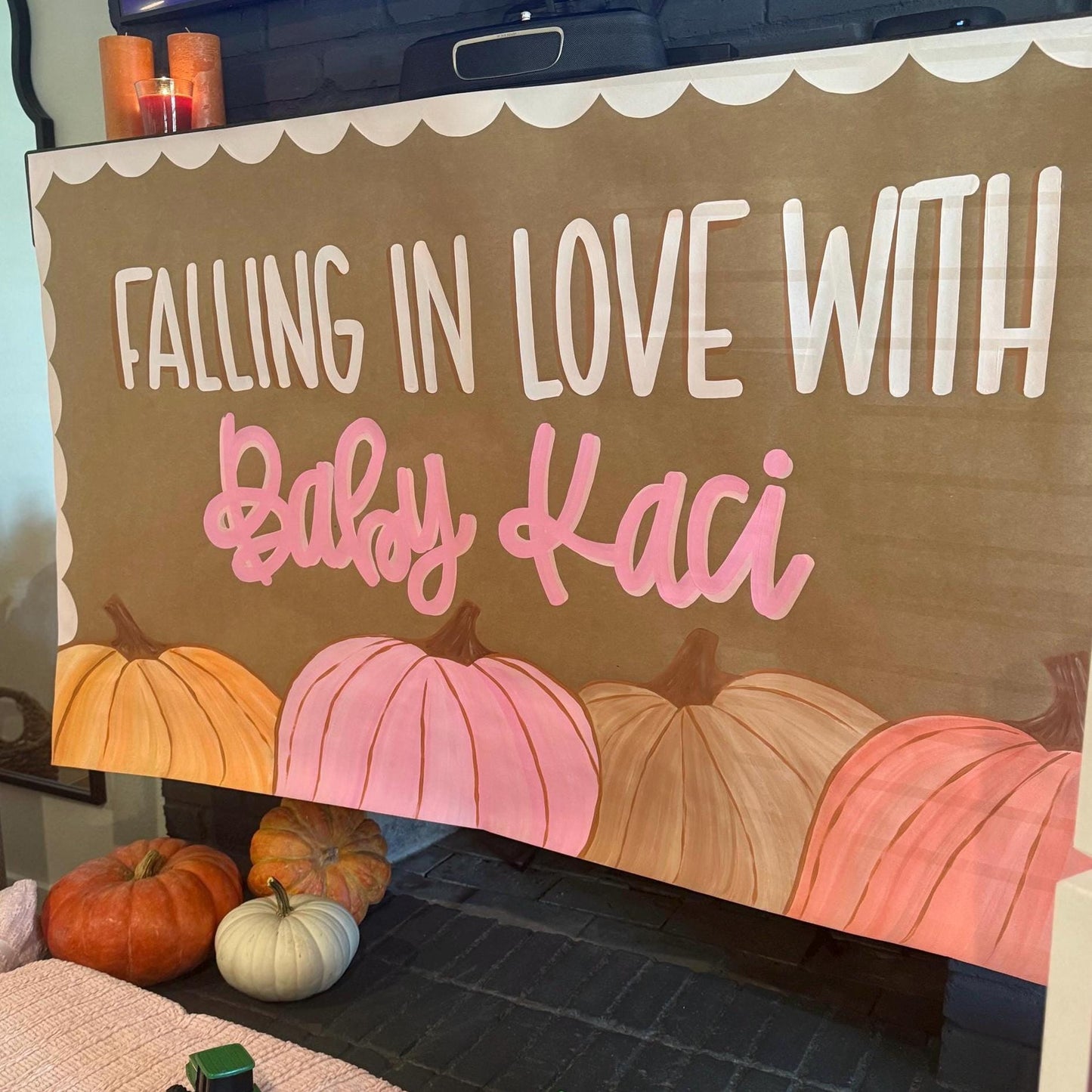 Custom Hand-Painted Baby Shower Banner: Kraft Paper Party Decor