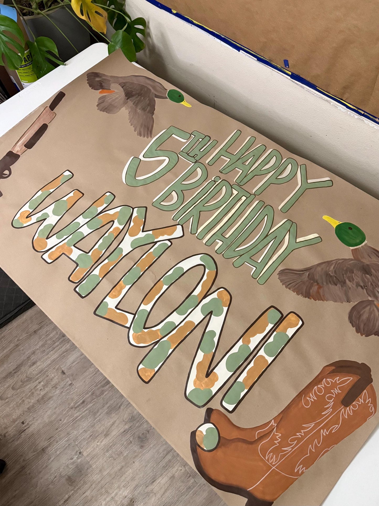 Hand-Painted Custom Banner: Personalized Party Decor