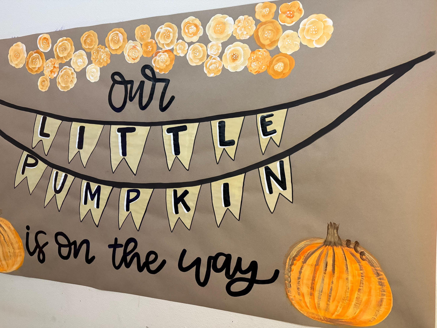 Custom Hand Painted Baby Shower Banner: Kraft Paper Party Decor