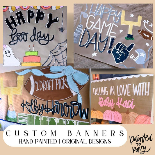Custom Hand-Painted Kraft Paper Party Banner: Personalized Event Decor