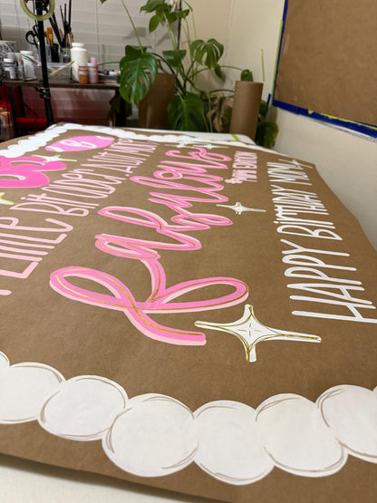 Hand-Painted Custom Birthday Banner: Personalized Party Decor