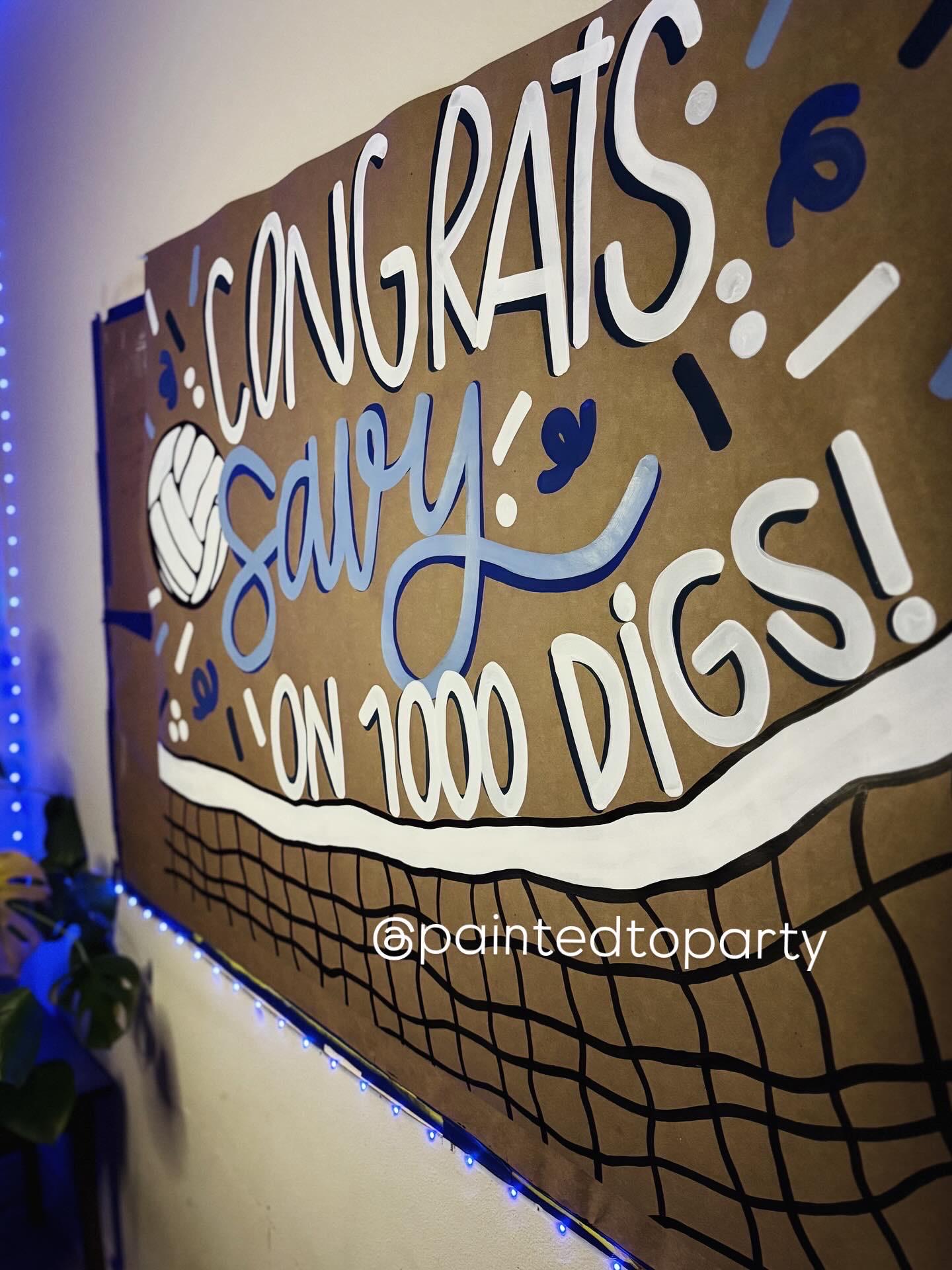 Custom Hand-Painted Sports Banner: Kraft Paper Sign Football Basketball Volleyball Baseball Game Day