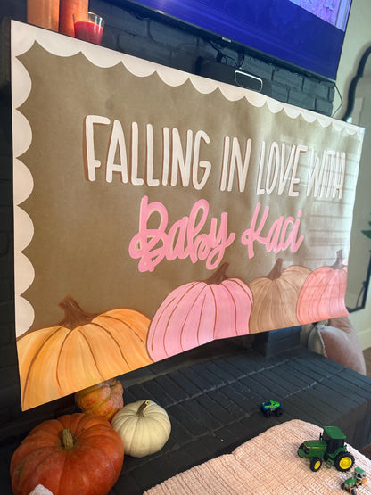 Custom Hand-Painted Baby Shower Banner: Kraft Paper Party Decor