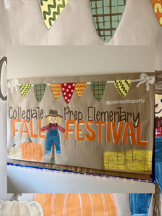 Custom Event Banner Sign Poster Hand Painted Party Celebration Holiday Personalized Butcher Paper Decor