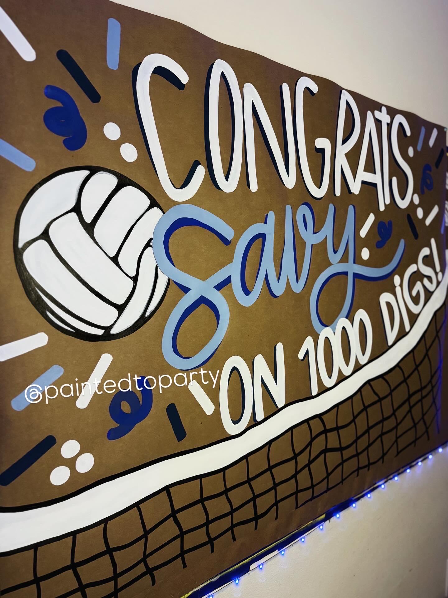 Custom Hand-Painted Sports Banner: Kraft Paper Sign Football Basketball Volleyball Baseball Game Day