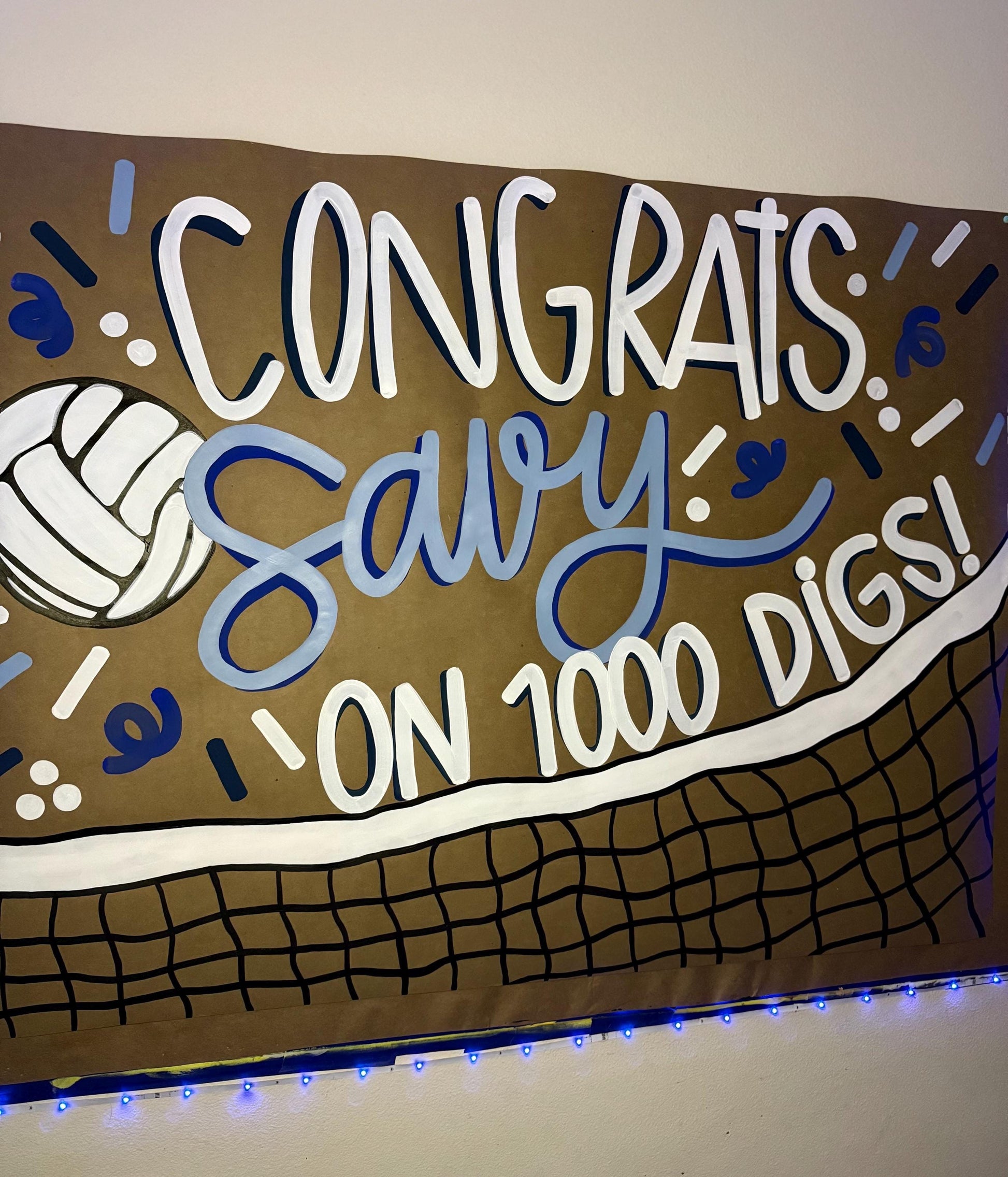 Custom Hand-Painted Sports Banner: Kraft Paper Sign Football Basketball Volleyball Baseball Game Day