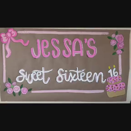 Custom Hand-Painted Kraft Paper Party Banner: Personalized Event Decor