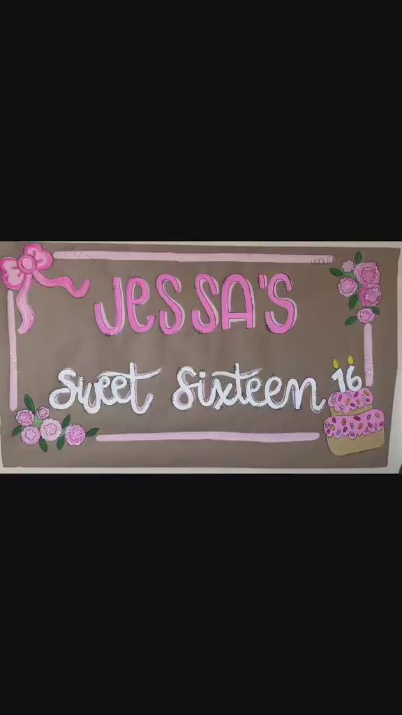 Custom Hand-Painted Kraft Paper Party Banner: Personalized Event Decor